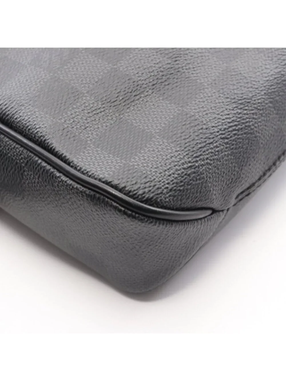 Louis Vuitton Shoulder Bag District PM Damier Graphite Canvas Leather